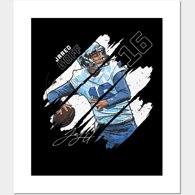 Jared Goff Detroit Stripes Wall Art by ClarityMacaws